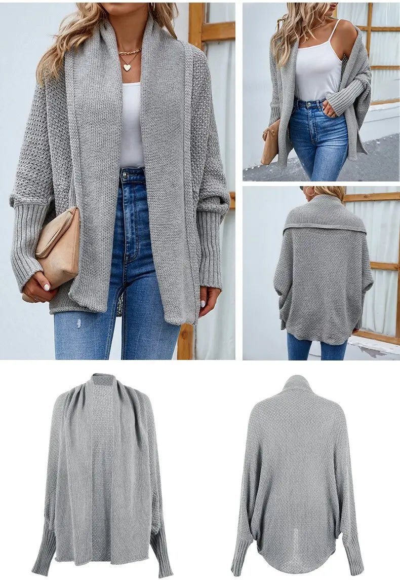 Winter Jacket | Knitted Long Sleeve Cardigan - Gorgeous Feather