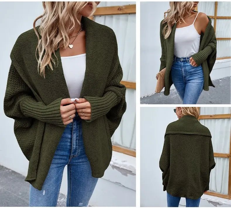 Winter Jacket | Knitted Long Sleeve Cardigan - Gorgeous Feather