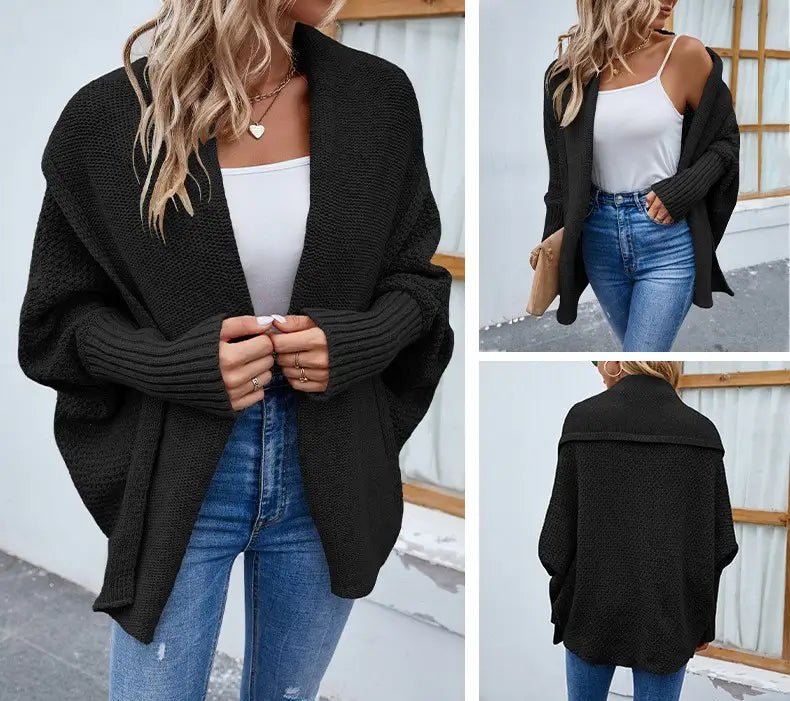 Winter Jacket | Knitted Long Sleeve Cardigan - Gorgeous Feather