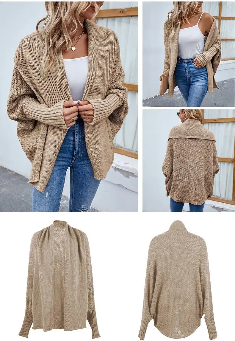 Winter Jacket | Knitted Long Sleeve Cardigan - Gorgeous Feather