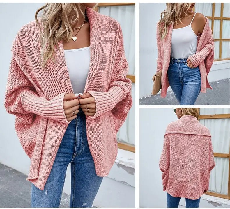 Winter Jacket | Knitted Long Sleeve Cardigan - Gorgeous Feather
