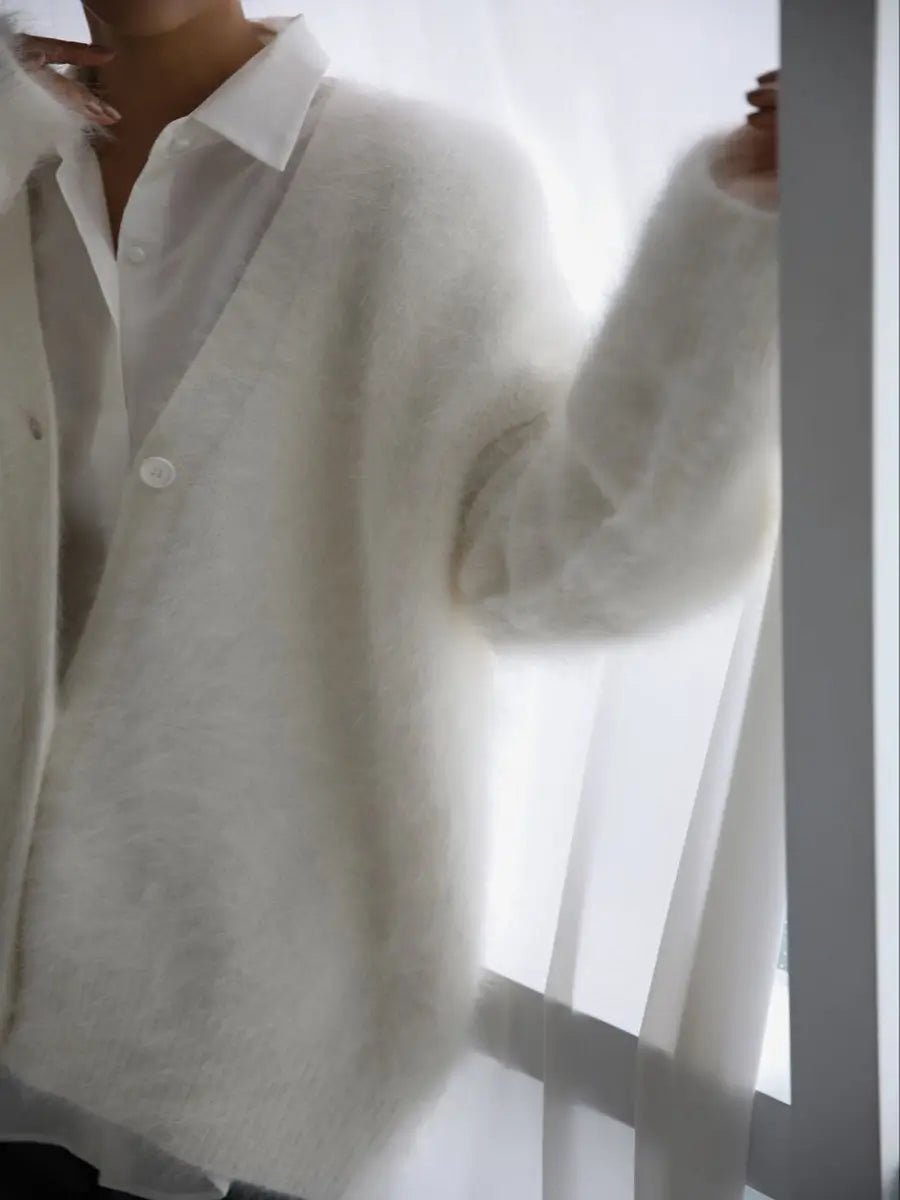 Winter Jacket | V - neck Long Sleeve Cardigan - Gorgeous Feather