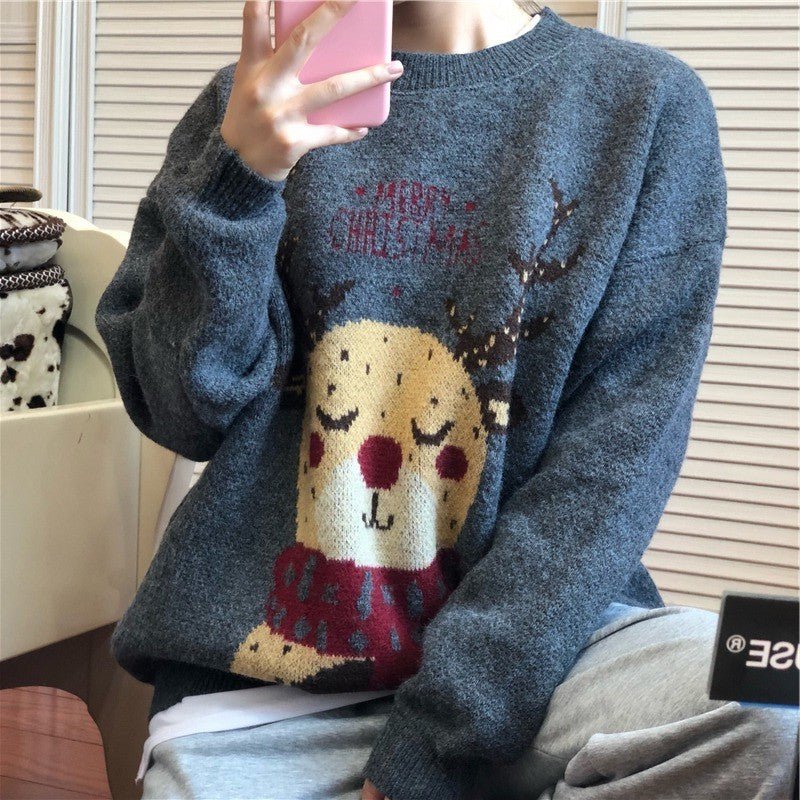Winter Top Women's Padded Christmas Elk Sweater - Gorgeous Feather