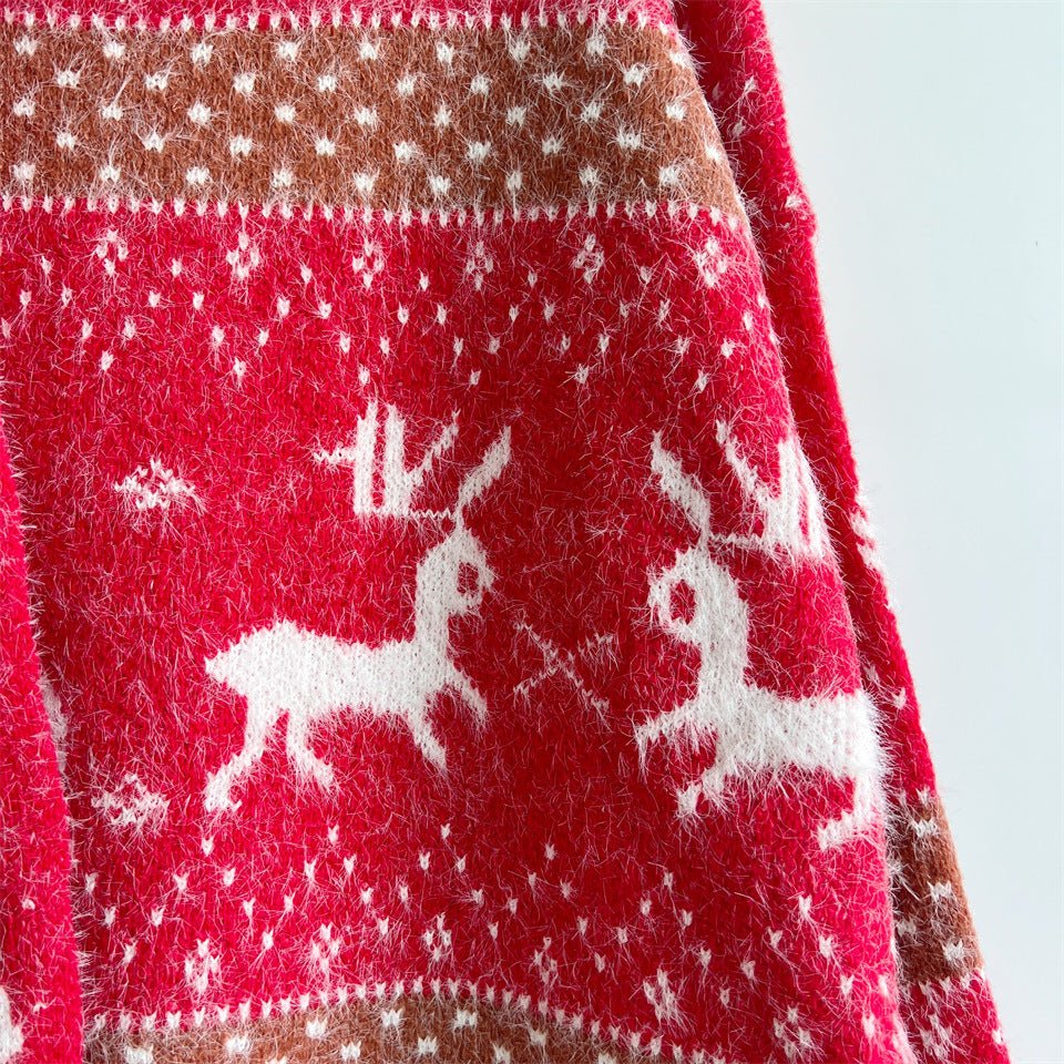 Winter Tops Snowflake Funny Christmas Sweater with Scarf - Gorgeous Feather