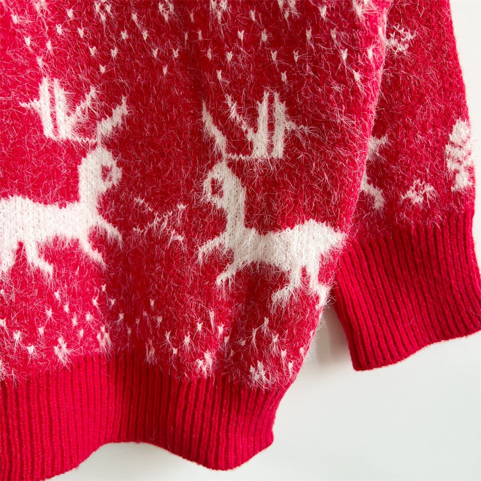 Winter Tops Snowflake Funny Christmas Sweater with Scarf - Gorgeous Feather