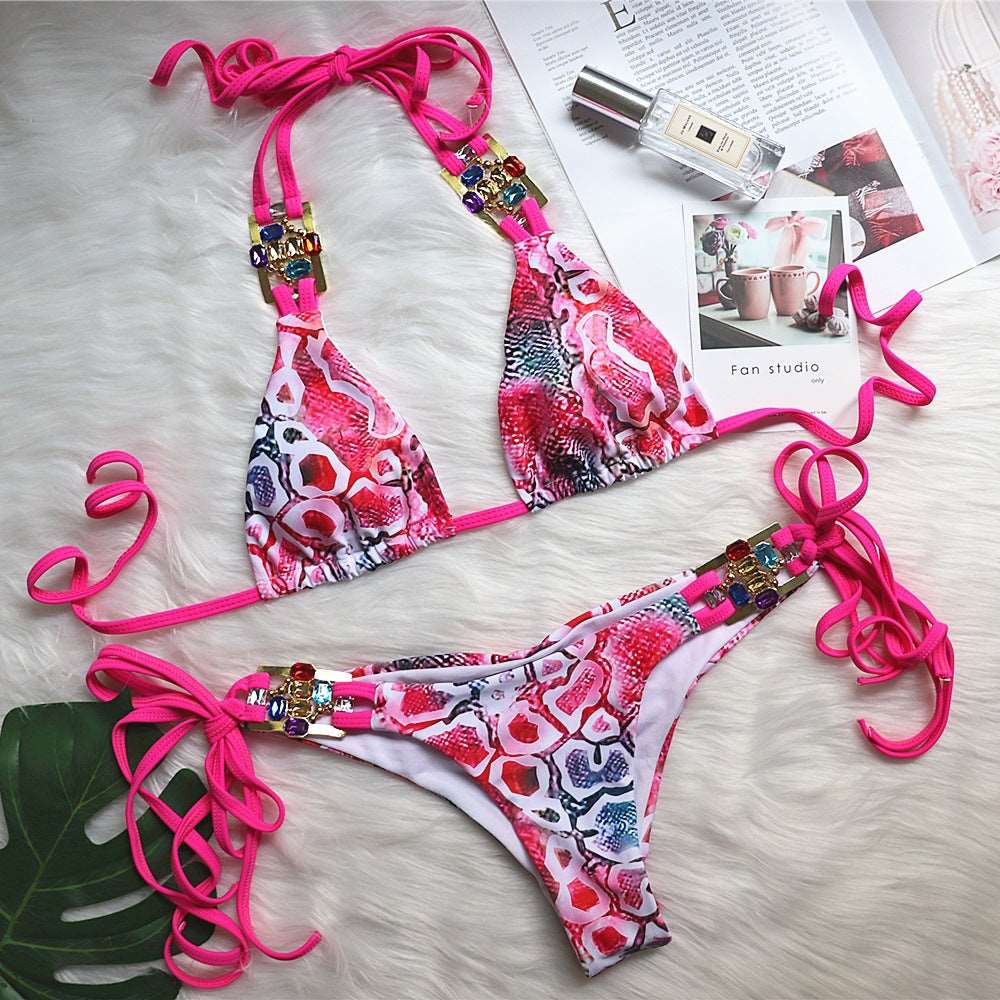 Swimsuit | Lace Up Bikini Set - GORGEOUS FEATHER