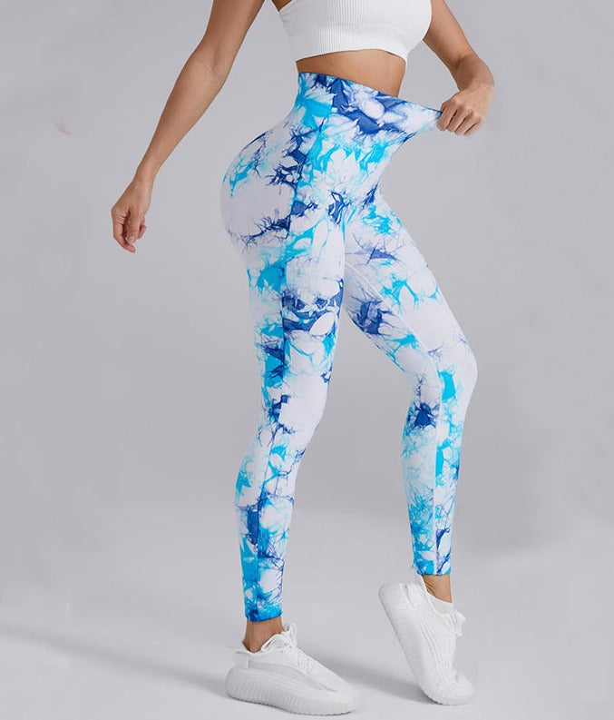 Seamless Leggings Yoga Pants Tie-dye Printed