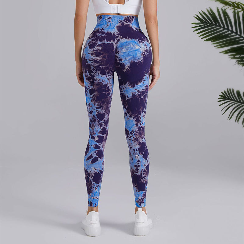 Seamless Leggings Yoga Pants Tie-dye Printed