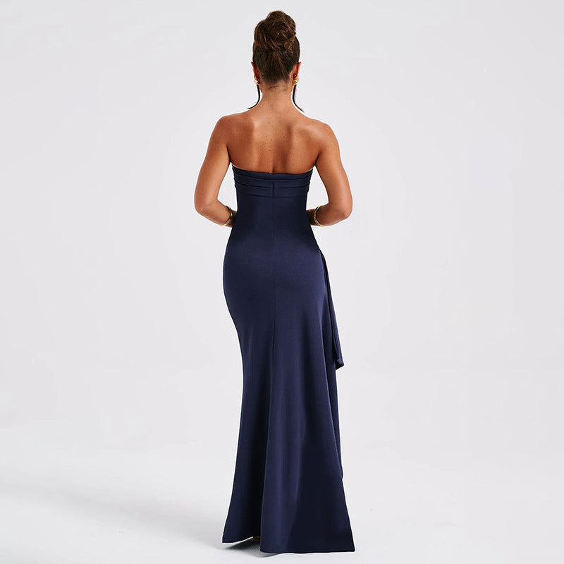 Strapless Mermaid Split Long Dress