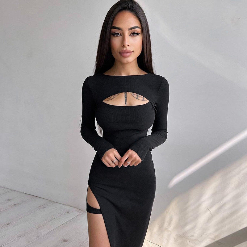 Bodycon Dress | Hollow Split Long Dress - Gorgeous Feather