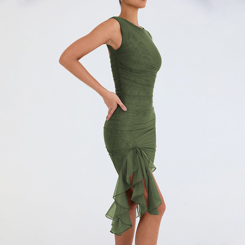 Bodycon Dress | Slim Skinny Sleeveless Midi Dress - Gorgeous Feather