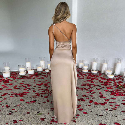 Maxi Dress | One-shoulder Backless Split