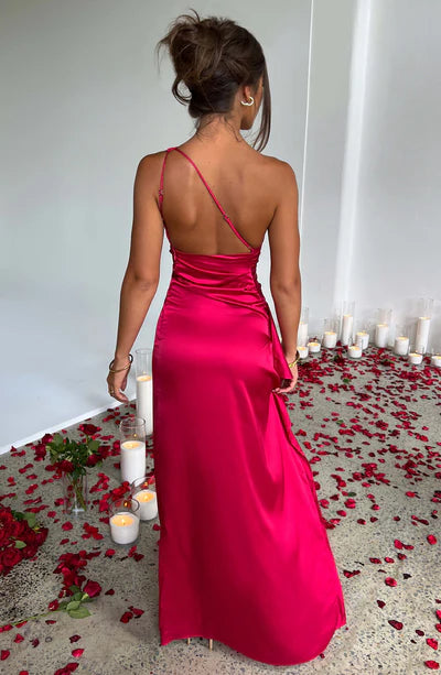 Maxi Dress | One-shoulder Backless Split - Gorgeous Feather