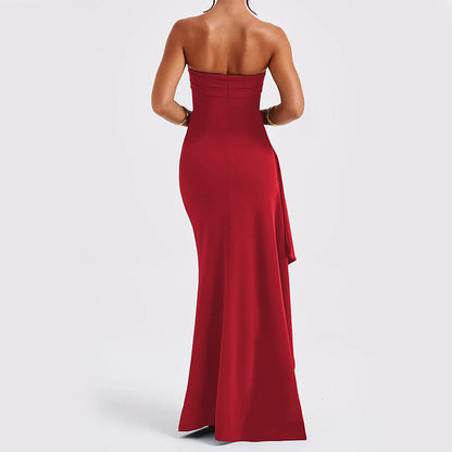 Strapless Mermaid Split Long Dress