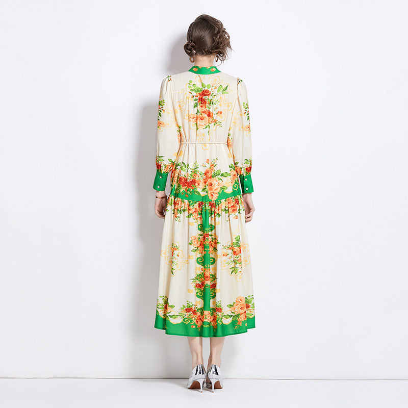 Robe midi | Coton et Lin rétro 