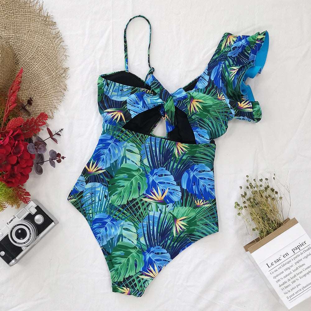 Swimsuit | One-shoulder Ruffled - GORGEOUS FEATHER