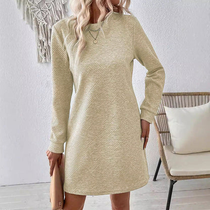 Winter_Dress_Knitted_Dress_Long_Sleeve_Crew_Neck_Gorgeous_Feather_