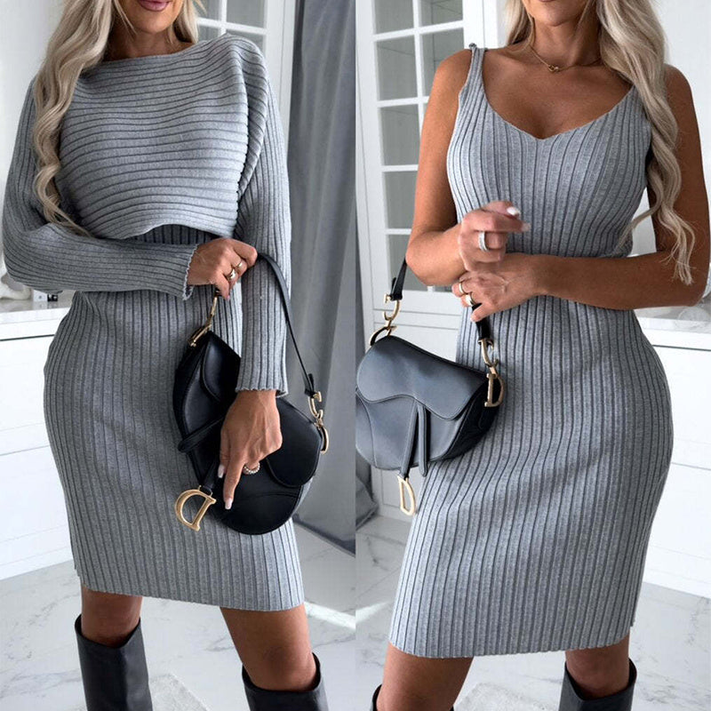 Winter_Dress_Solid_Stripe_Top_and_Suspender_Skirt_Gorgeous_Feather_