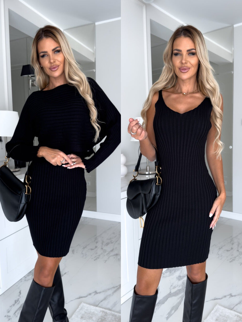 Winter_Dress_Solid_Stripe_Top_and_Suspender_Skirt_Gorgeous_Feather_