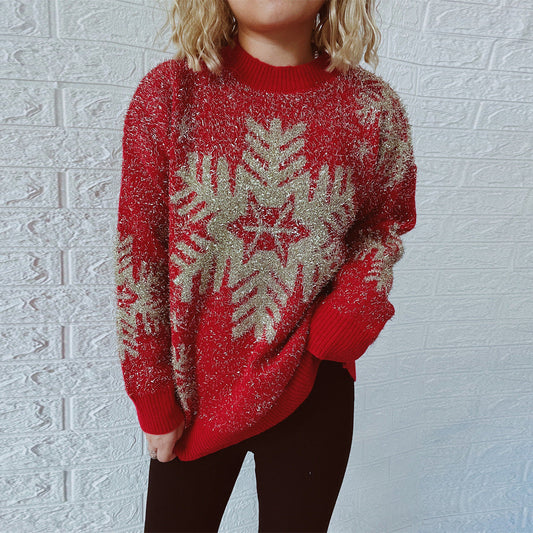 Winter_Tops_Snowflake_Elk_Funny_Christmas_Sweater_Gorgeous Feather_