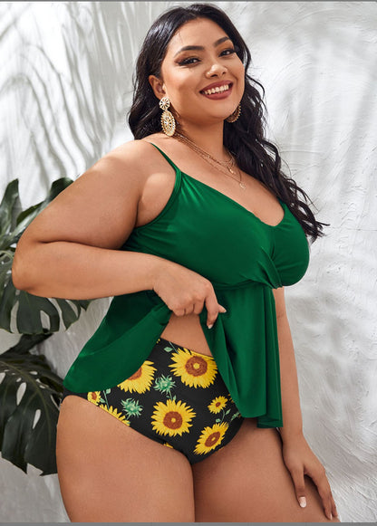 Swimsuit | Plus Size Split Swimsuit Set - GORGEOUS FEATHER