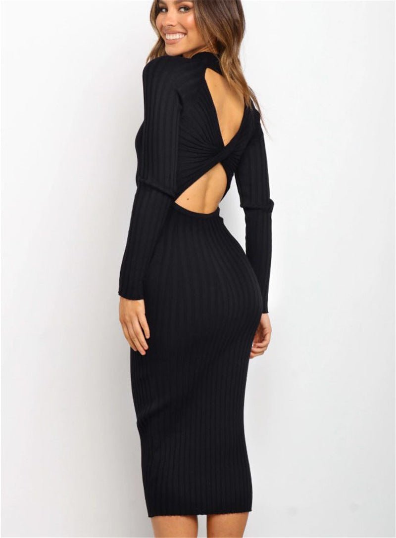 Bodycon Dress | High Waist Midi Dress Black - Gorgeous Feather
