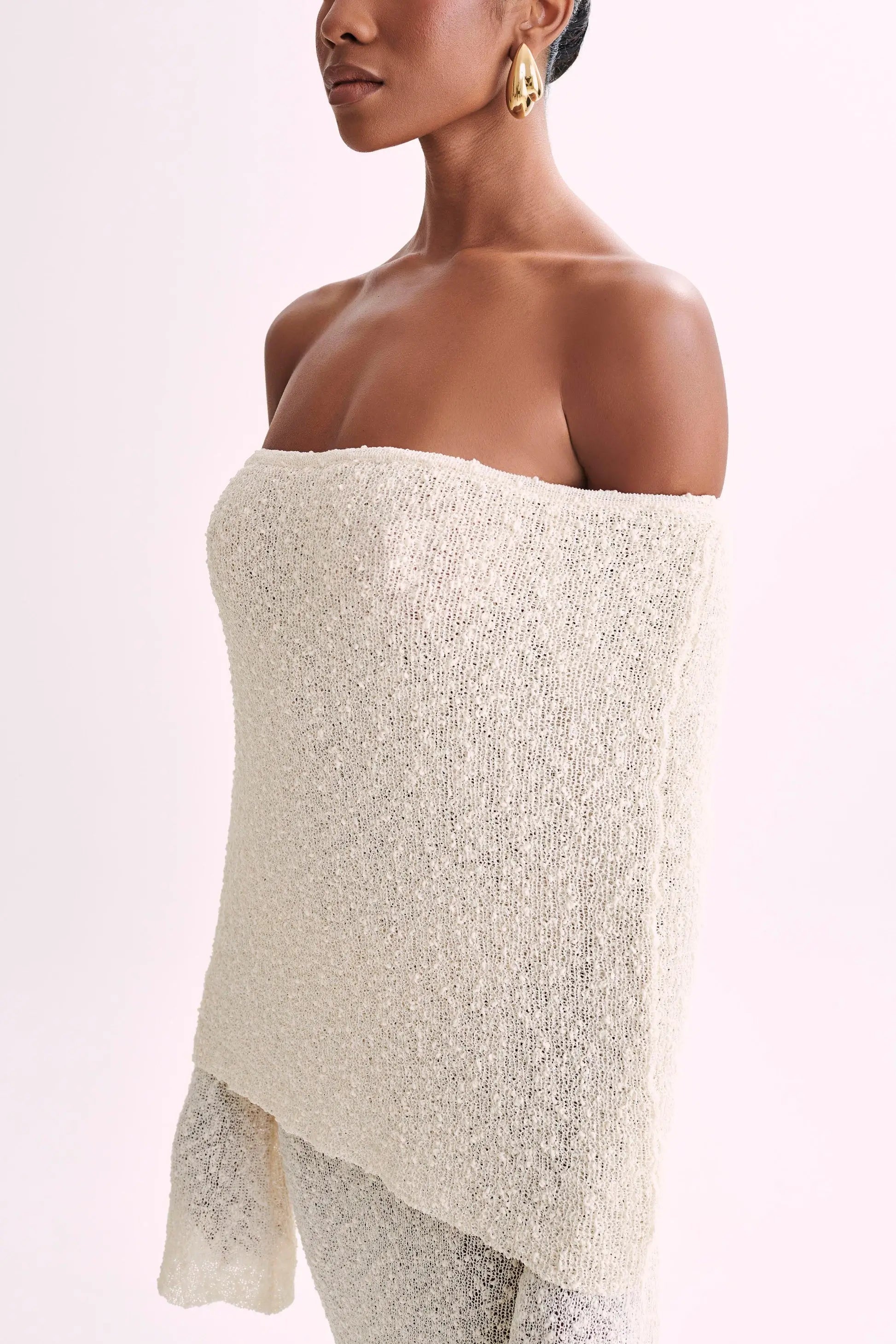 Bodycon Dress Off - Shoulder Knitted Maxi Dress - Gorgeous Feather