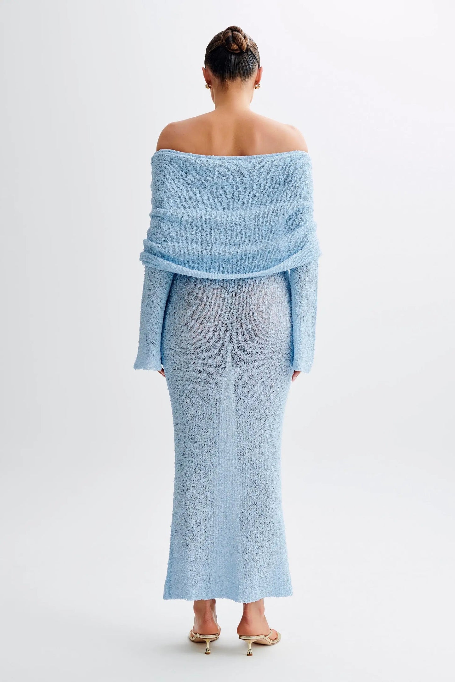 Bodycon Dress Off - Shoulder Knitted Maxi Dress - Gorgeous Feather
