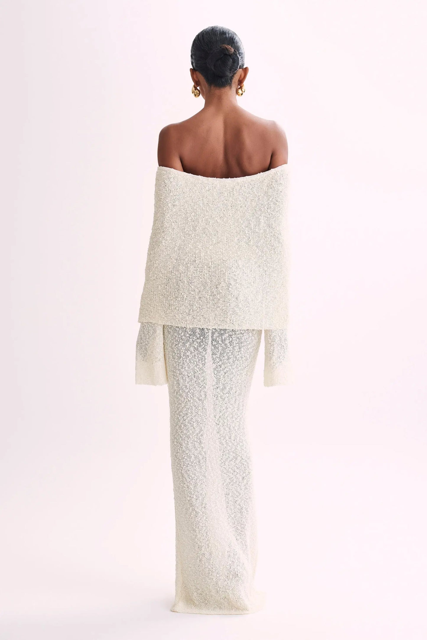Bodycon Dress Off - Shoulder Knitted Maxi Dress - Gorgeous Feather