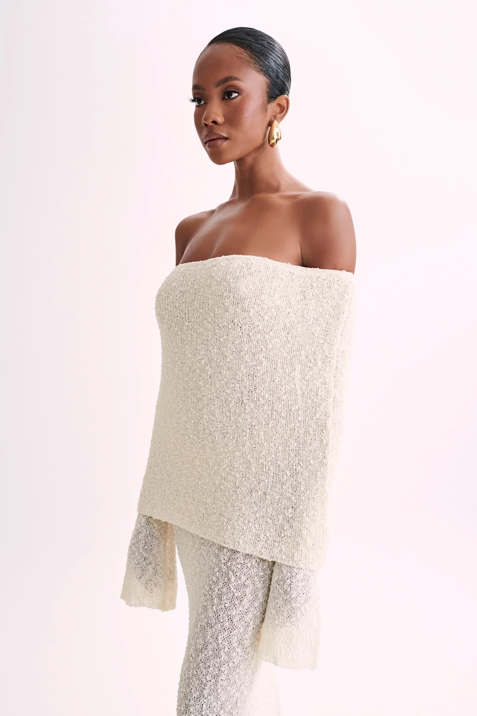 Bodycon Dress Off - Shoulder Knitted Maxi Dress - Gorgeous Feather