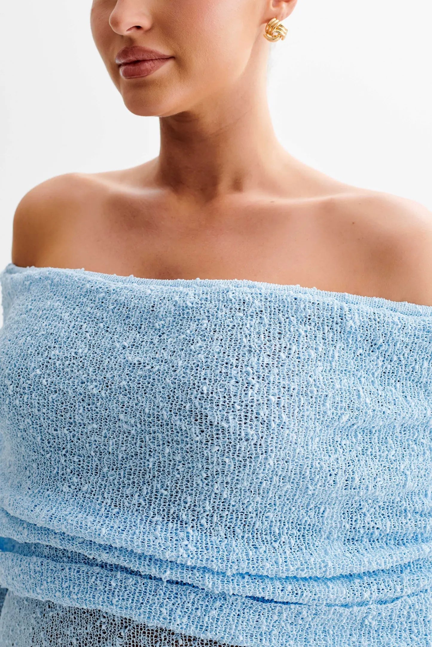 Bodycon Dress Off - Shoulder Knitted Maxi Dress - Gorgeous Feather