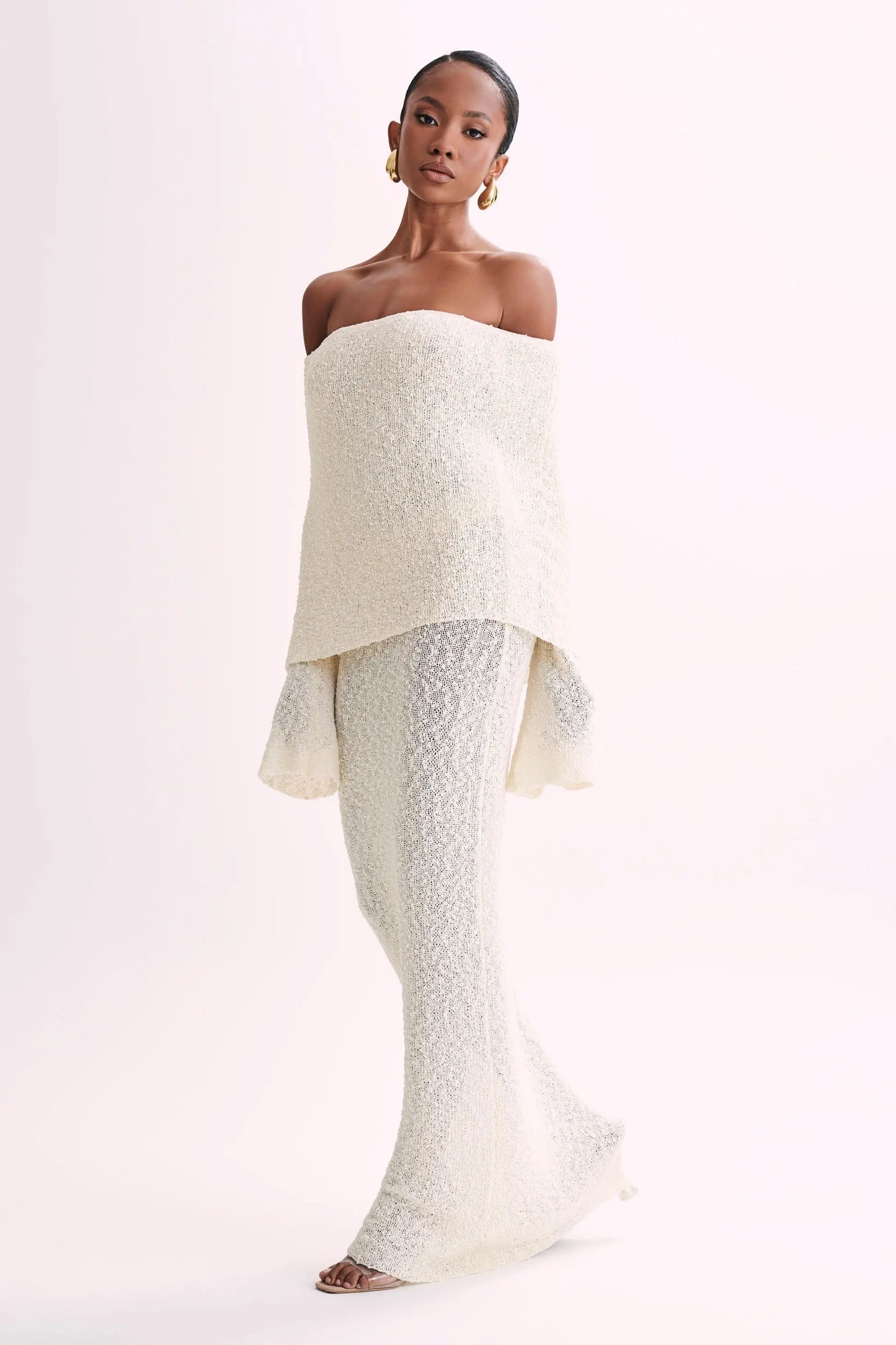 Bodycon Dress Off - Shoulder Knitted Maxi Dress - Gorgeous Feather