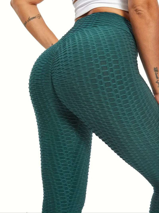 Leggings | Anti Cellulite Honeycomb Dark Green - Gorgeous Feather
