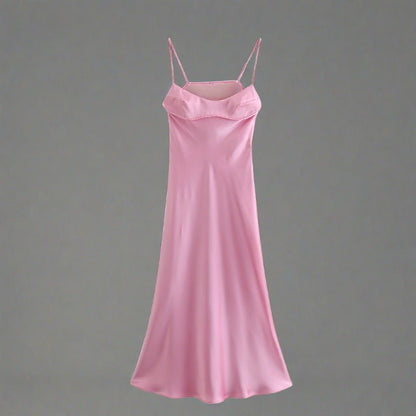 Maxi Dress | Elegant Satin Long Dress - Gorgeous Feather