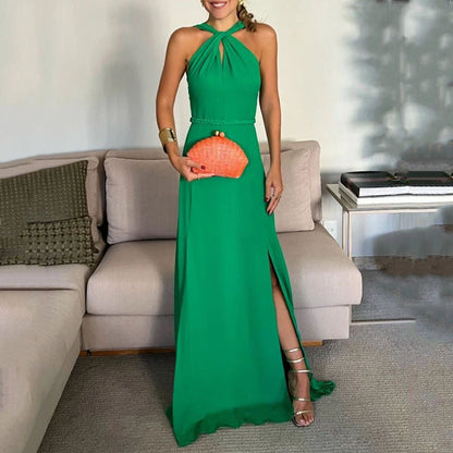 Maxi Dress | Halter Backless Sling Dress - Gorgeous Feather