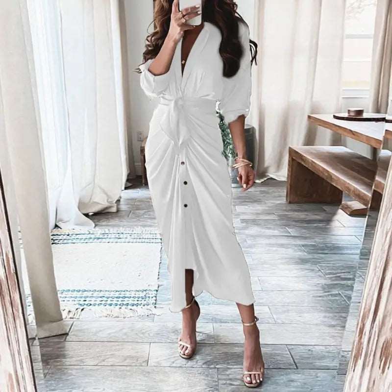 Maxi Dress | Lace Up Long Dress - Gorgeous Feather