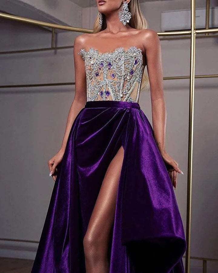Maxi Dress | Sequin Tube Top Party Long Dress - Gorgeous Feather