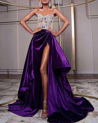 Maxi Dress | Sequin Tube Top Party Long Dress - Gorgeous Feather