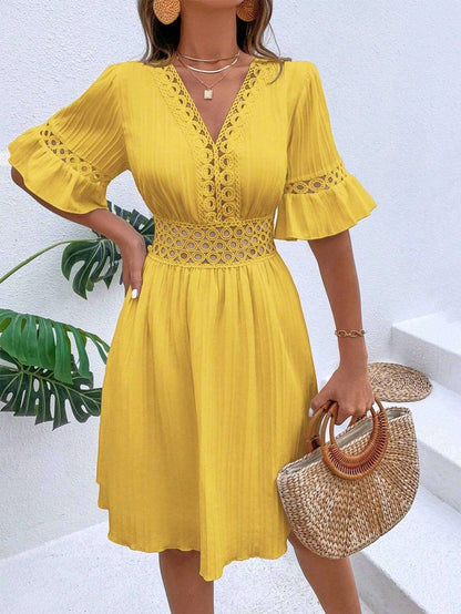 Midi Dress | Patchwork Lace Fashion - Gorgeous Feather