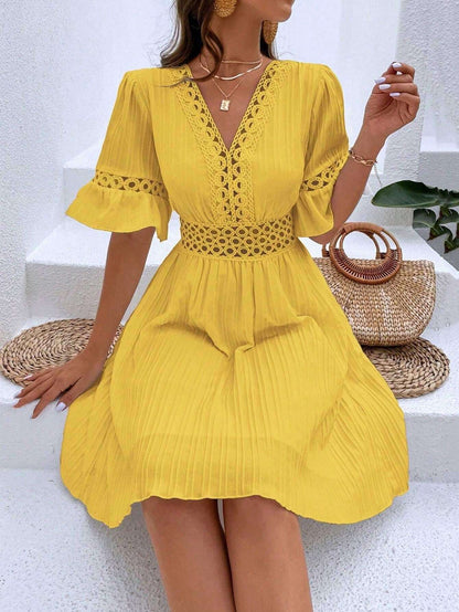 Midi Dress | Patchwork Lace Fashion - Gorgeous Feather
