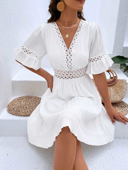 Midi Dress | Patchwork Lace Fashion - Gorgeous Feather
