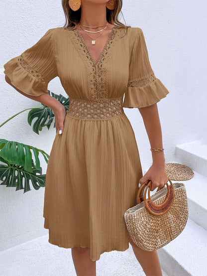 Midi Dress | Patchwork Lace Fashion - Gorgeous Feather