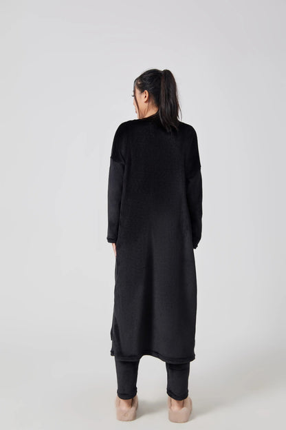Pajama Set | Lounge Three Piece - Black - Gorgeous Feather