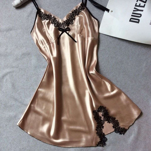 Sleepwear | Satin Night Dress Gold - Gorgeous Feather