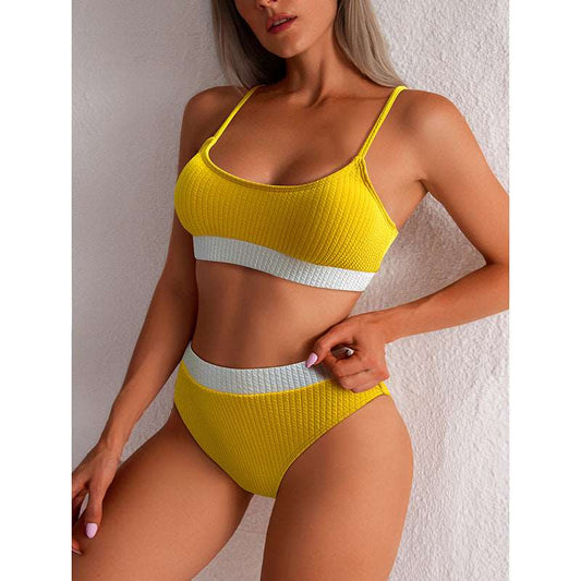 Swimsuit | High Waist High Cut Bikini Set - Gorgeous Feather