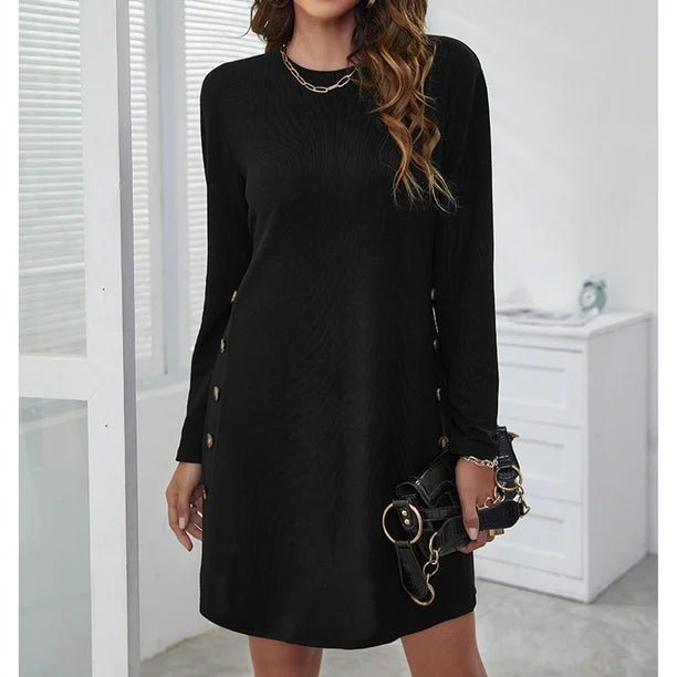 Winter Dress Casual Loose Fit Long - sleeved Dress - Gorgeous Feather