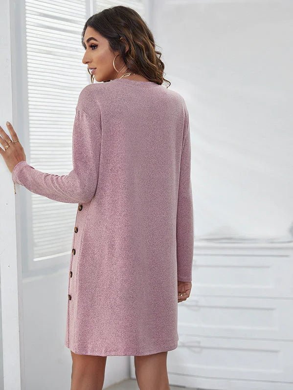 Winter Dress Casual Loose Fit Long - sleeved Dress - Gorgeous Feather
