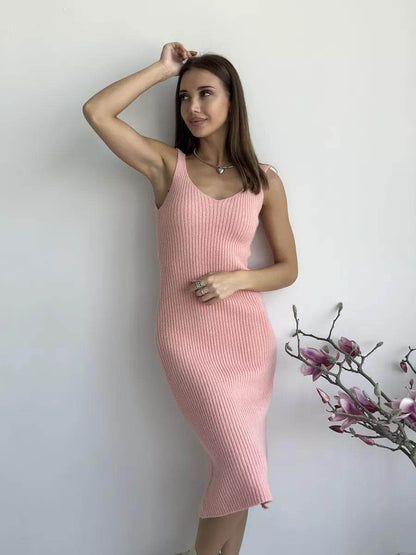 Winter Dress Knitted Long Sleeve Dress Cardigan Set - Gorgeous Feather