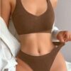 Lingerie | Push Up Bra & Panty Two pcs Brown- GORGEOUS FEATHER