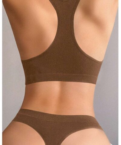 images Lingerie | Push Up Bra & Panty Two pcs Brown- GORGEOUS FEATHER